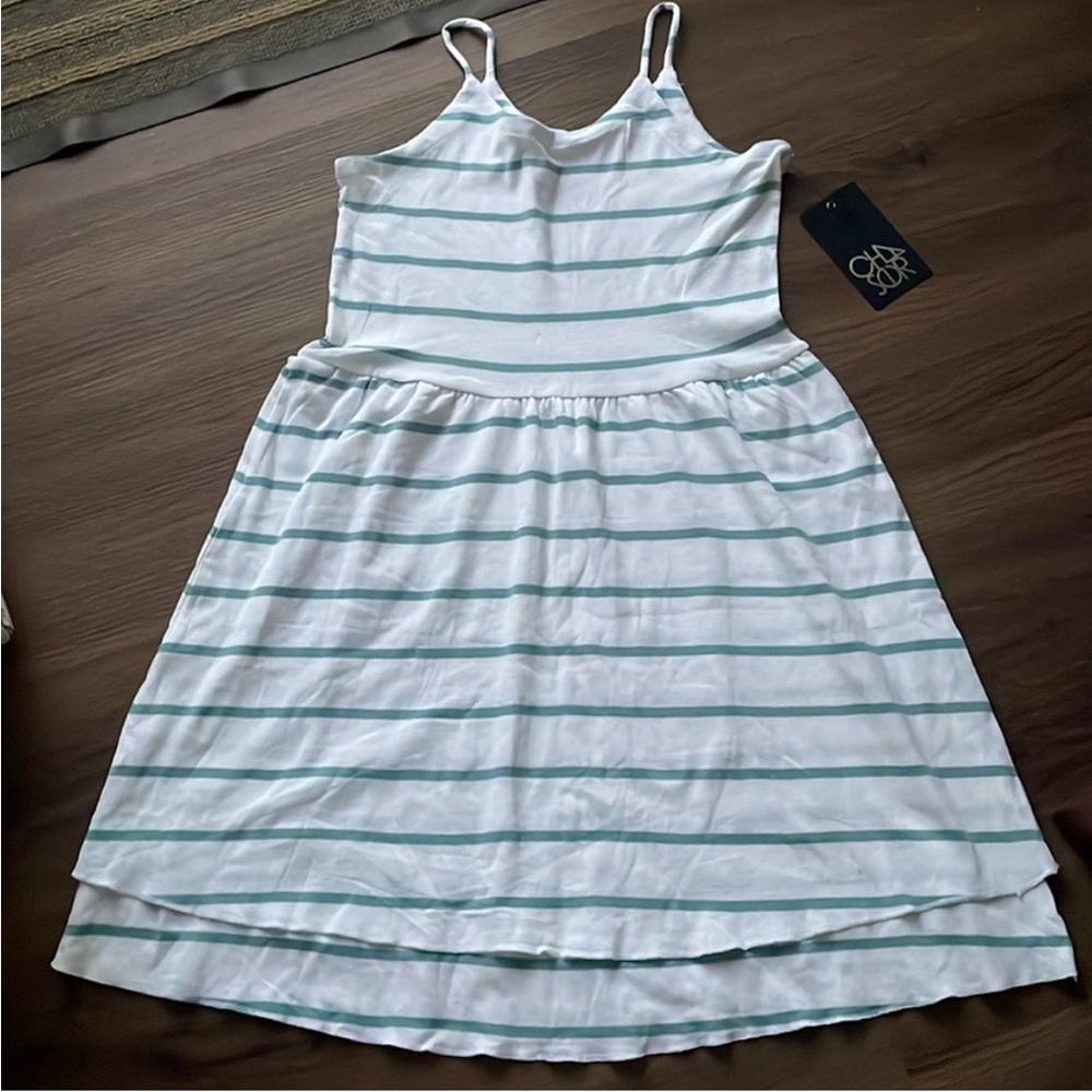Chaser White Striped Girls Dress Size 4 NWT